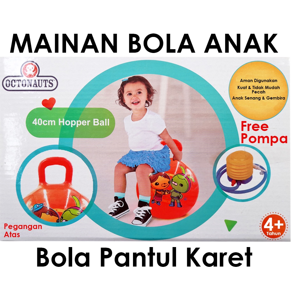 Mainan Bola anak jumping ball OCTONAUTS - HOPPER BALL FREE POMPA - BOLA LOMPAT ANAK - Usia 4 Tahun Keatas bouncing memantul