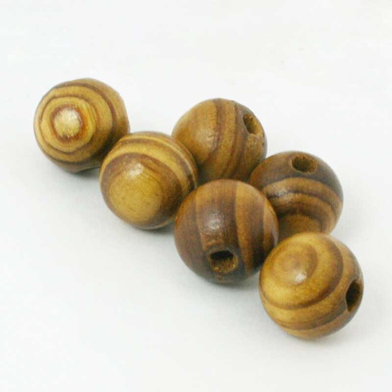 Manik-Manik Bola Natural Bahan Kayu Ukuran 8mm - 24mm Untuk Membuat Gelang Diy