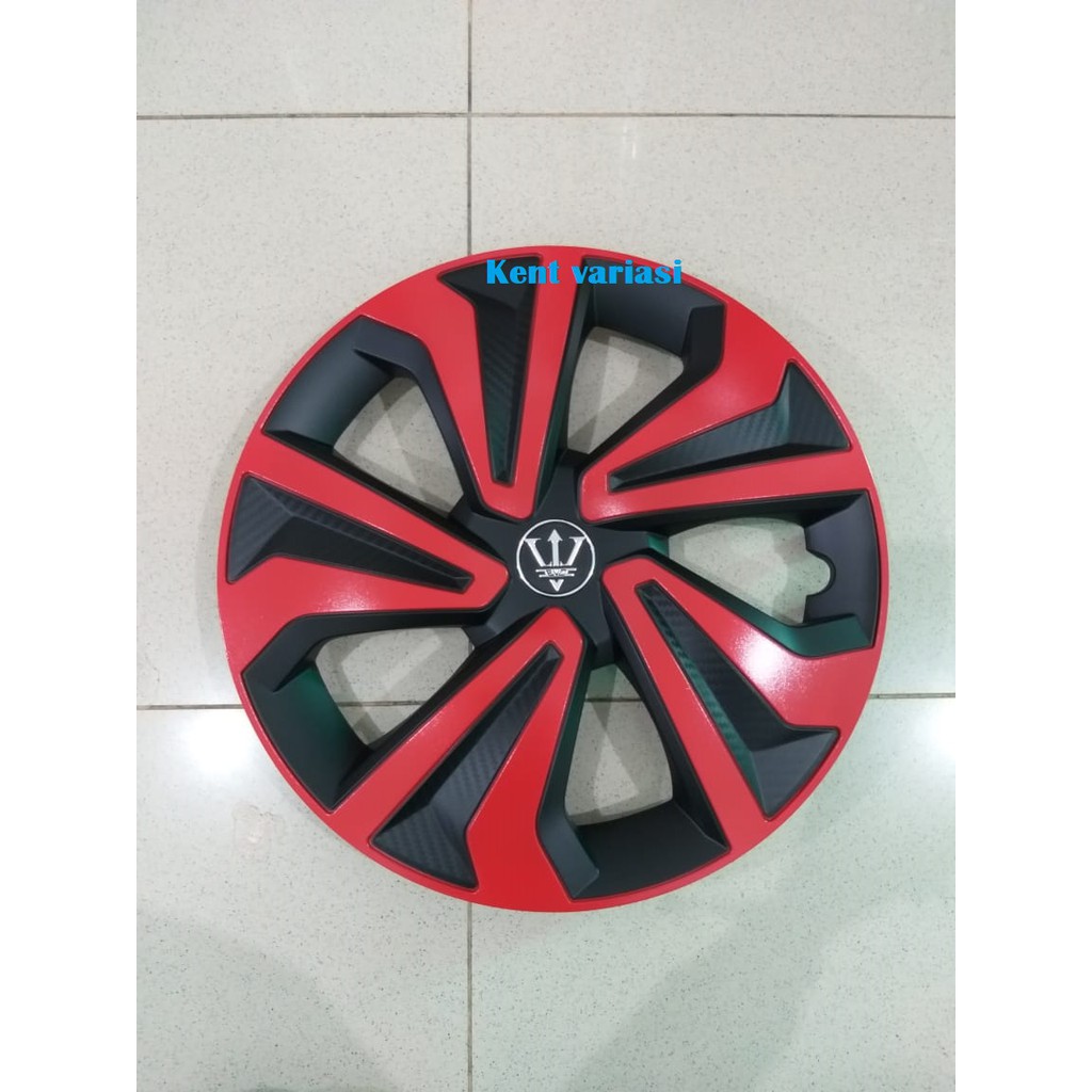 Cover Dop Velg Sport Wheel 13&amp;14 Merah Kombinasi Hitam Mobil Universal