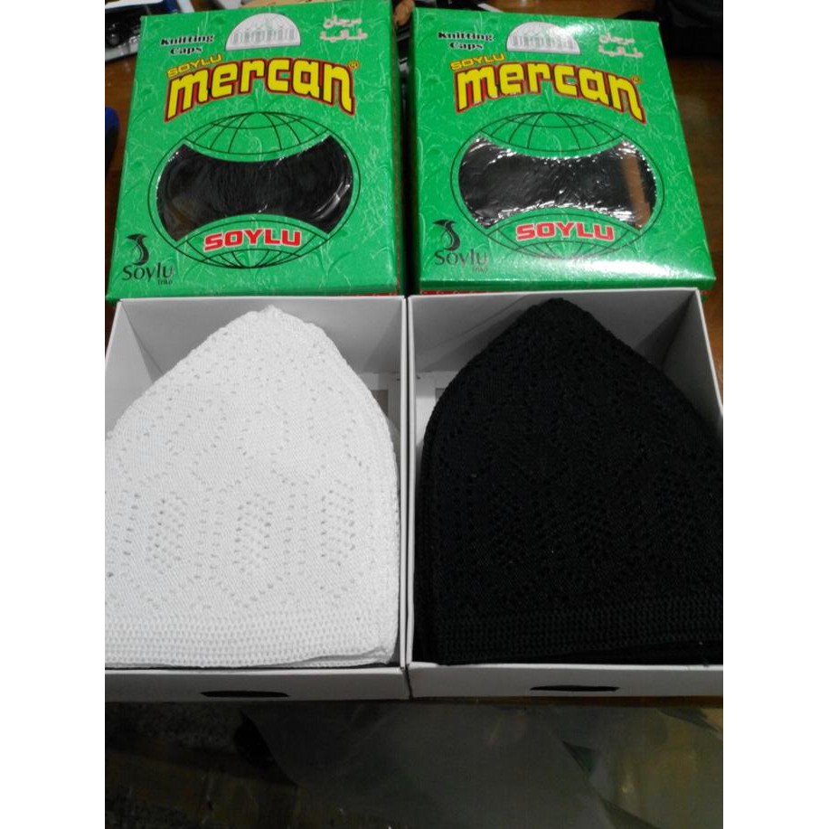 Peci Haji Soylu Mercan Original Turki | Peci Kopyah Rajut Mercan Turki
