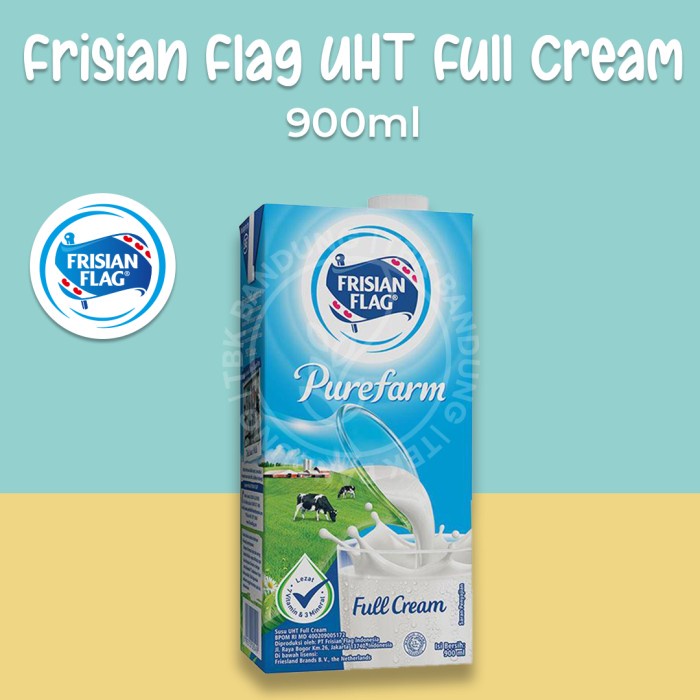 

Ee5F10 Frisian Flag Purefarm Milk Susu Uht Full Cream 900Ml 6Gddv