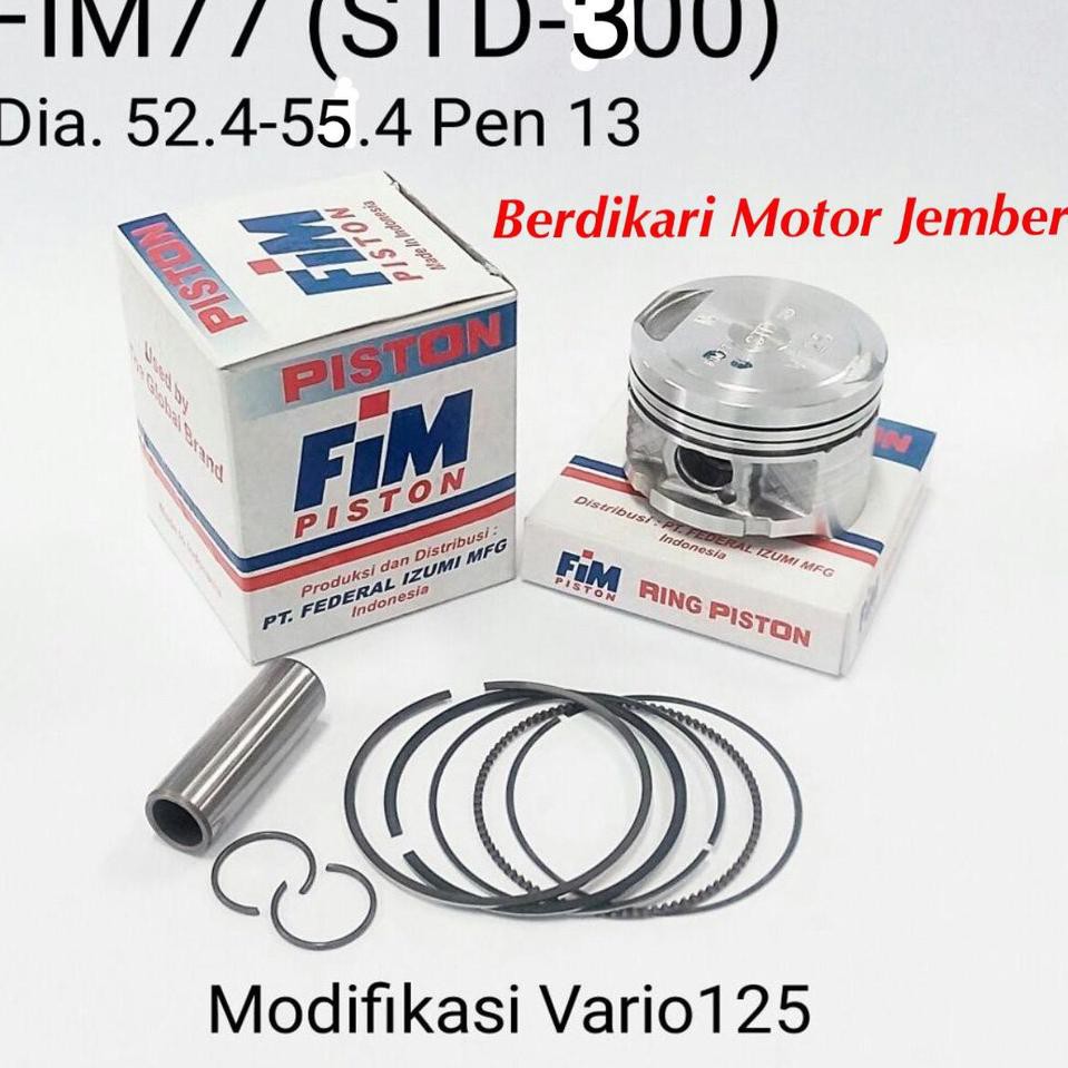 Jdh Piston Kit Fim77 Vario 125 Ov. STD - 3.00 Dia. 52.4 52.9 53.4 53.9 54.4 54.9 55.4 Pin 13 g Palin