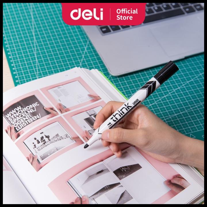 

Vanila | Deli Eu00120 (Box) Dry Erase Marker/Spidol Whiteboard- Hitam 12 Pcs