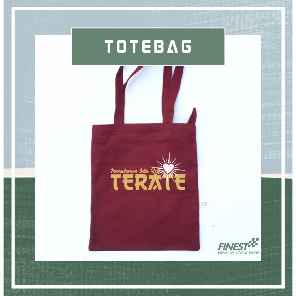 Tas Bahu ToteBag PSHT Bahan Drill Premium Resleting Tali Kain 30 x 40 cm