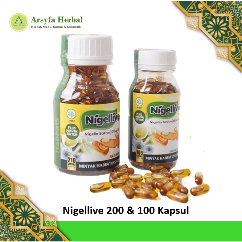 

NIGELLIVE 200 & 100 Kapsul - HABBATUSSAUDA PLUS MINYAK ZAITUN - HERBAL DAYA TAHAN TUBUH