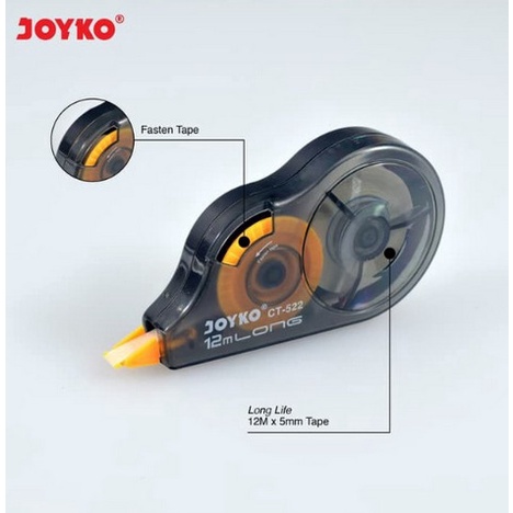 TIPE X CORRECTION TAPE CT-522 JOYKO KERTAS ROLL MURAH 12 METER CT 522 TIPE X ATK STATIONARY