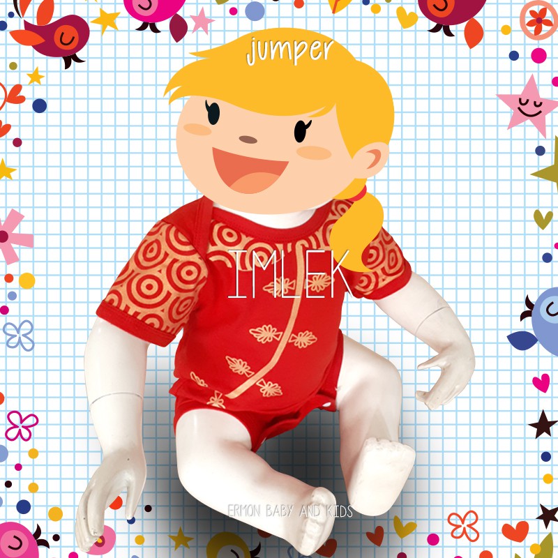Ermon Baby - Jumper Bayi Laki Laki Perempuan Jumper Baby Cowok Cewek Lucu Model Qibao Imlek Usia 0 - 12 Bulan