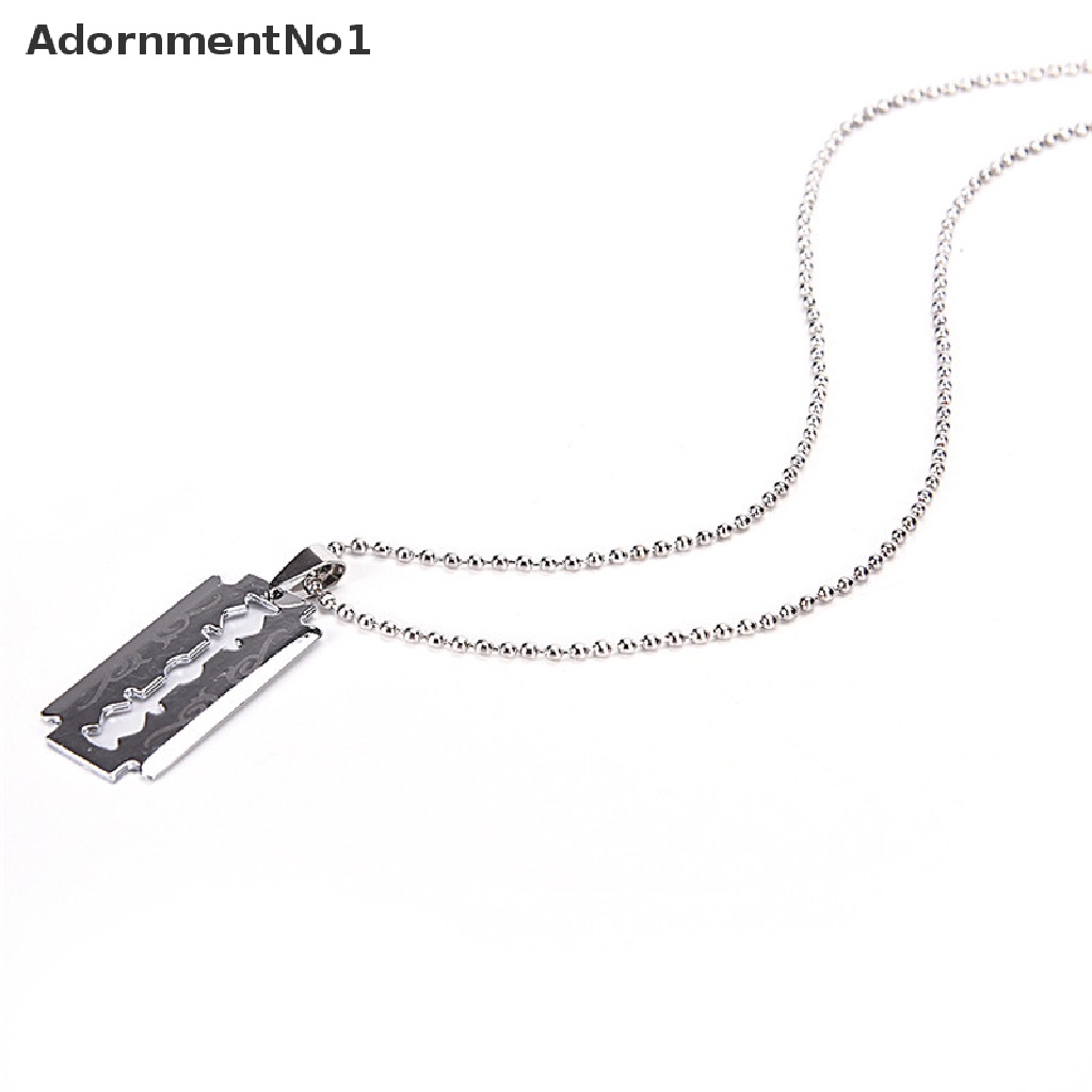 (AdornmentNo1) Favorite Kalung Rantai Dengan Liontin Pisau Cukur Bahan Stainless Steel Untuk Pria