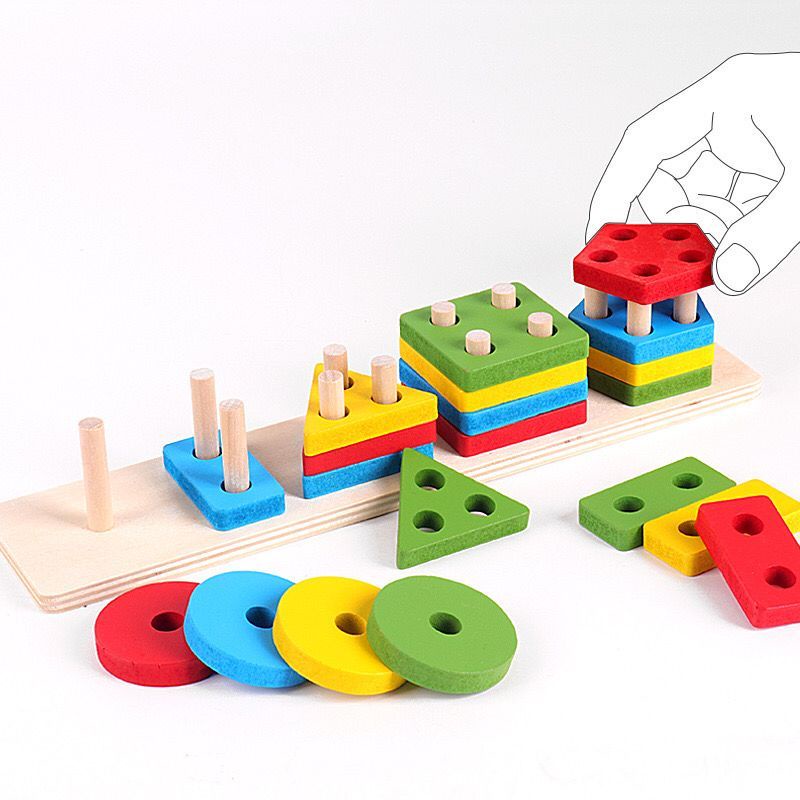 Pilar Basic Shape Square Basic Shape Puzzle Bentuk 3d Pasak Geometri Puzzle Mencocokan Bentuk Matching Shape