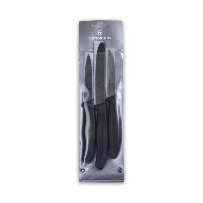 VICTORINOX PISAU SET PARING 3 PCS HITAM KNIFE SET OF 3 BLACK KNIVES masih banyak