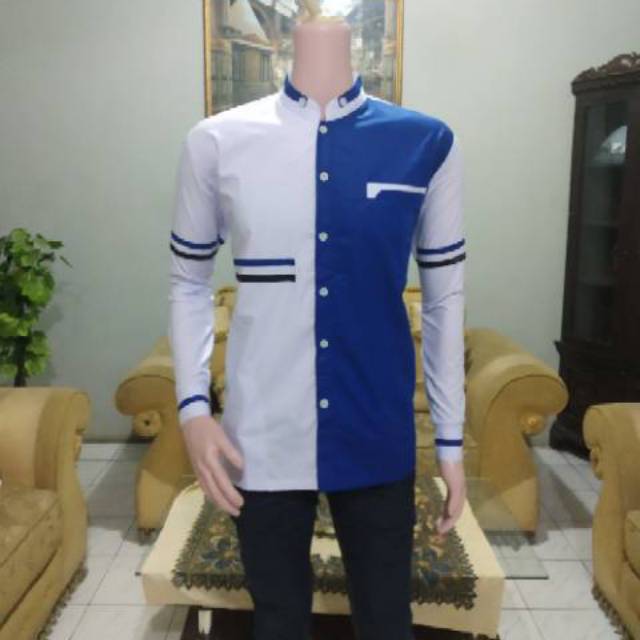 Baju Koko Pria Muslim Gus Azmi Syubbanul Muslimin Kombinasi Hadroh Azzahir  Santri Terbaru!