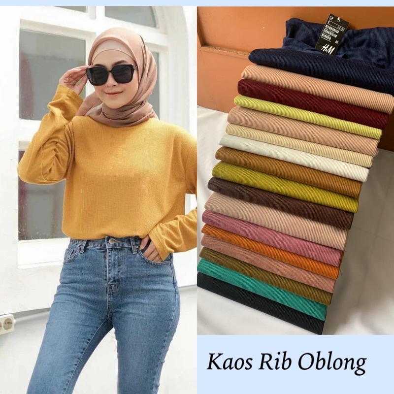 KAOS RIB PREMIUM LENGAN PANJANG KAOS RIB OBLONG