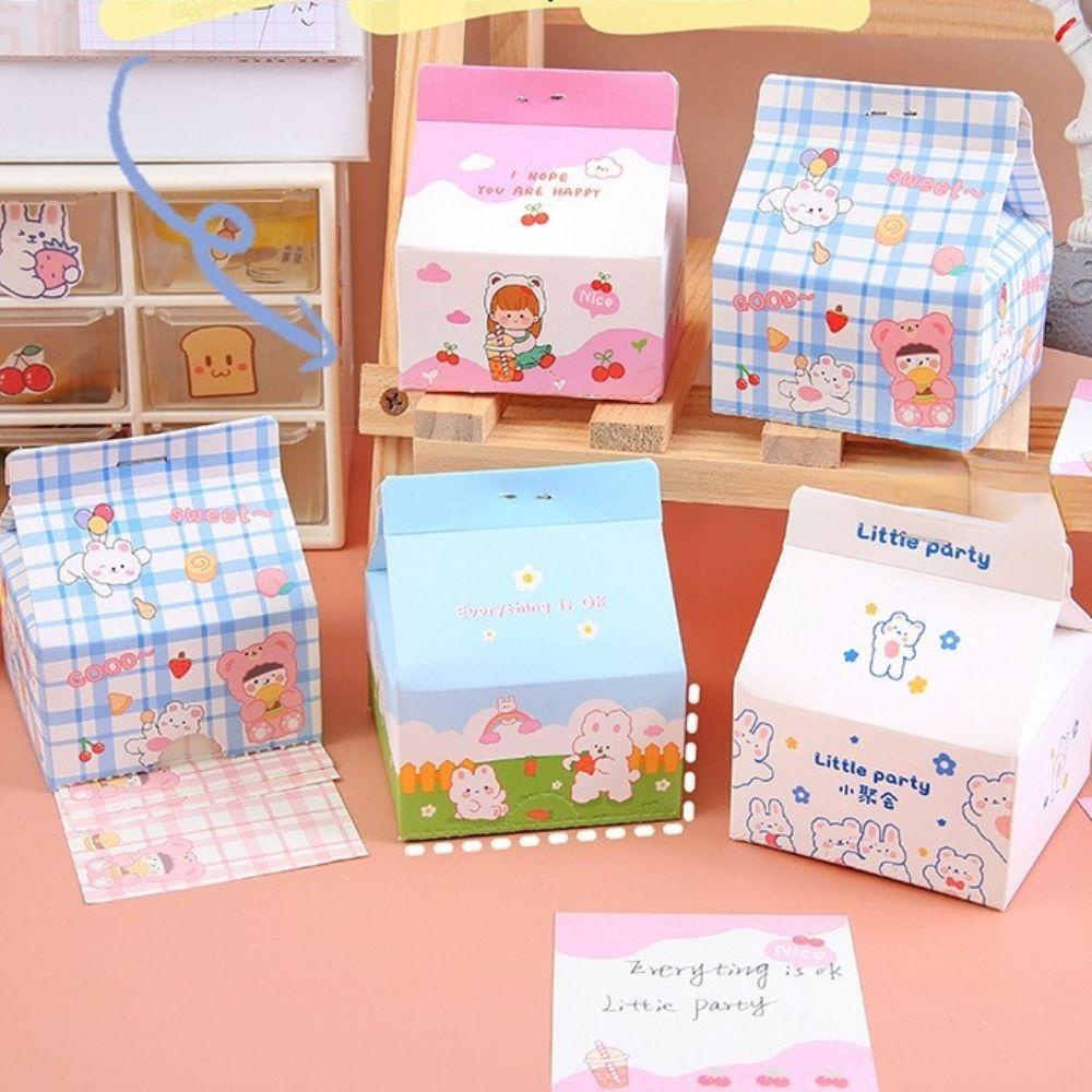 Mxbeauty Milk Carton Memo Pad 200lembar Siswa Kantor Kelinci Perlengkapan Alat Tulis Untuk Membuat List Pesan Notes