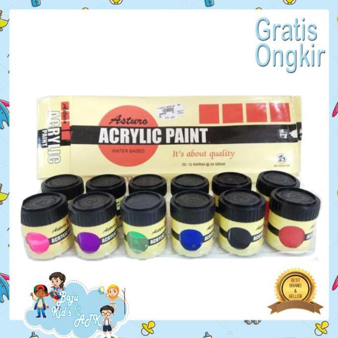 Sale Cat Akrilik / Acrylic Paint Asturo Set 12 Warna Termurah