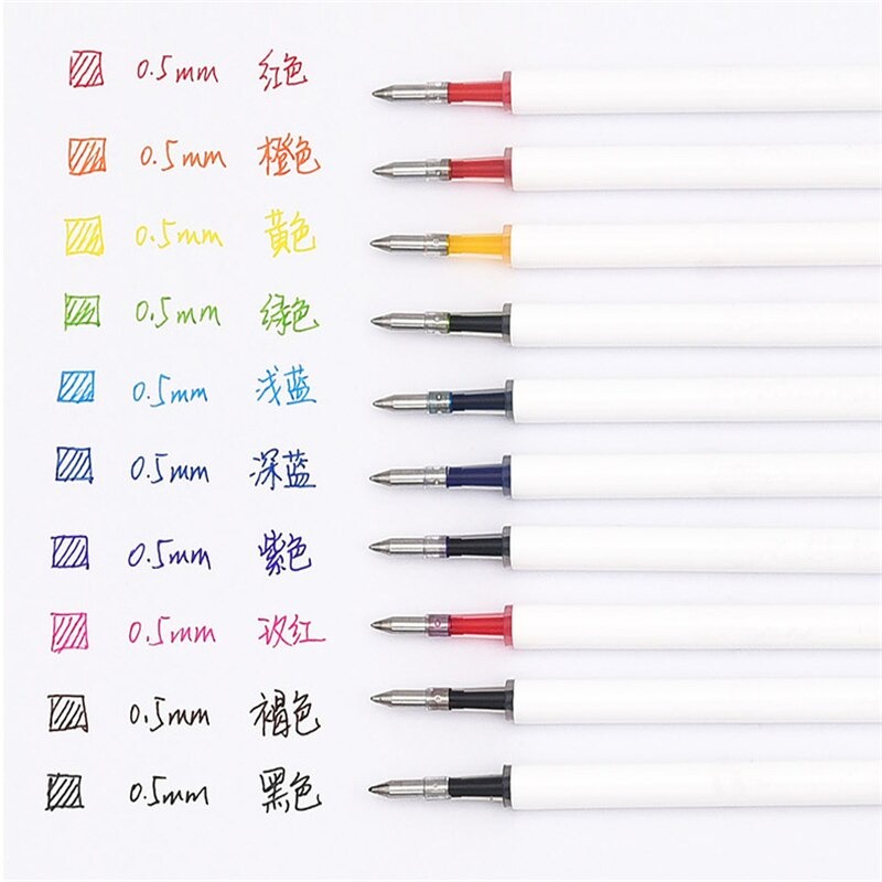 KACO Refill Tinta Pulpen Gel Ink Bolpoin 0.5mm 10 PCS (Mix Ink) - K1602 - Mix Color