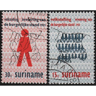 

Perangko Filateli A4-135 suriname VFU 2v 31.07.1971 The 50th Anniversary of 1st census and introduc