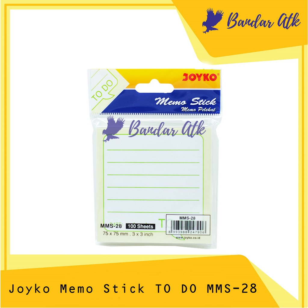 

JOYKO Memo Stick MMS-28 TO DO Sticky Notes Kertas Memo Tempel [1 PAD]