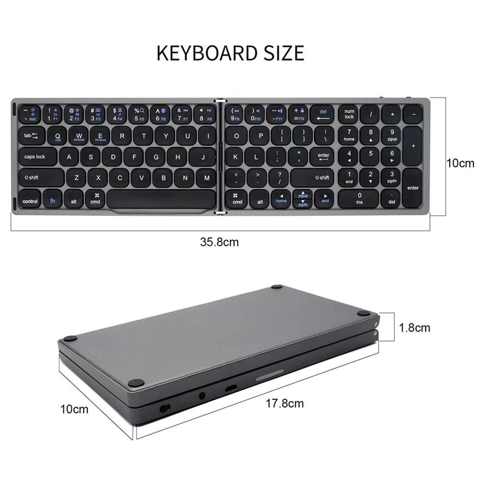 AKN88 - FK-328 Keyboard Wireless Bluetooth Foldable Model Lipat