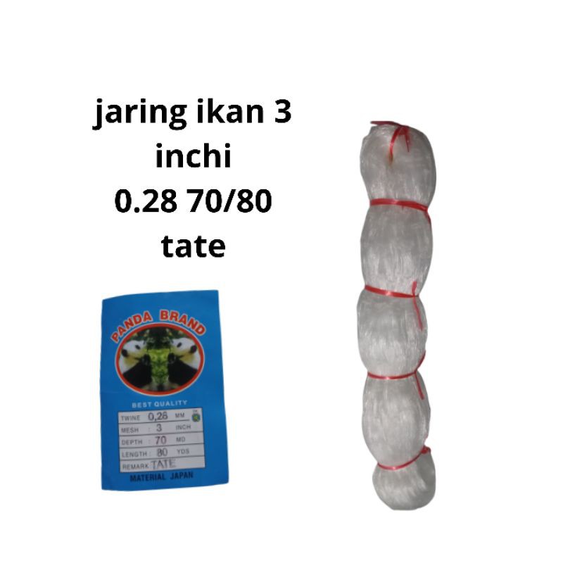 Jaring Ikan Senar 3&quot; 0.28 70/80 tate Jaring Ikan Nelayan