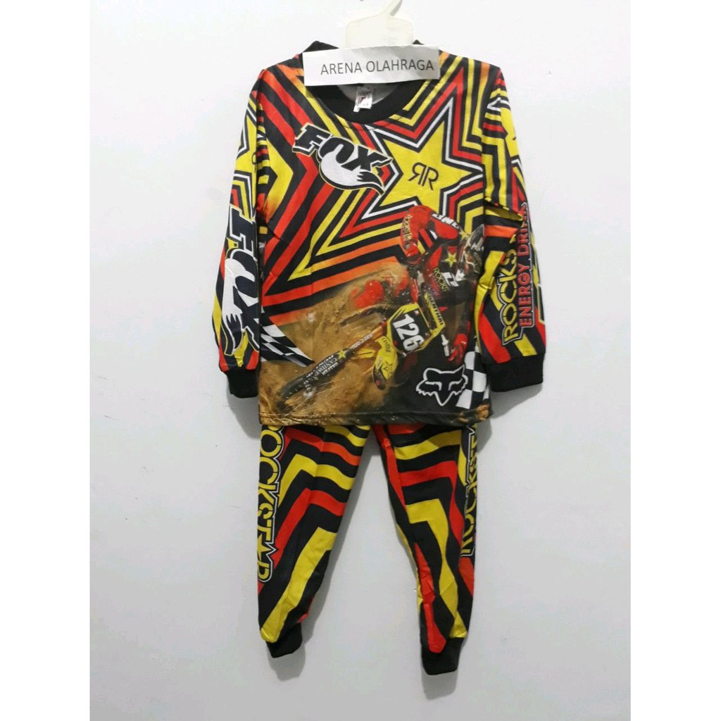 Baju stelan sepeda - jersey cross anak