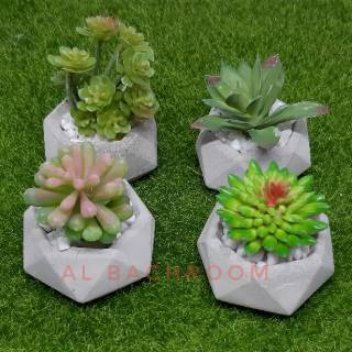 SUKULEN KAKTUS BUNGA PLASTIK POT BATU PUTIH ARTIFICIAL SUKULEN KAKTUS BUNGA PLASTIK POT BATU PUTIH ARTIFICIAL