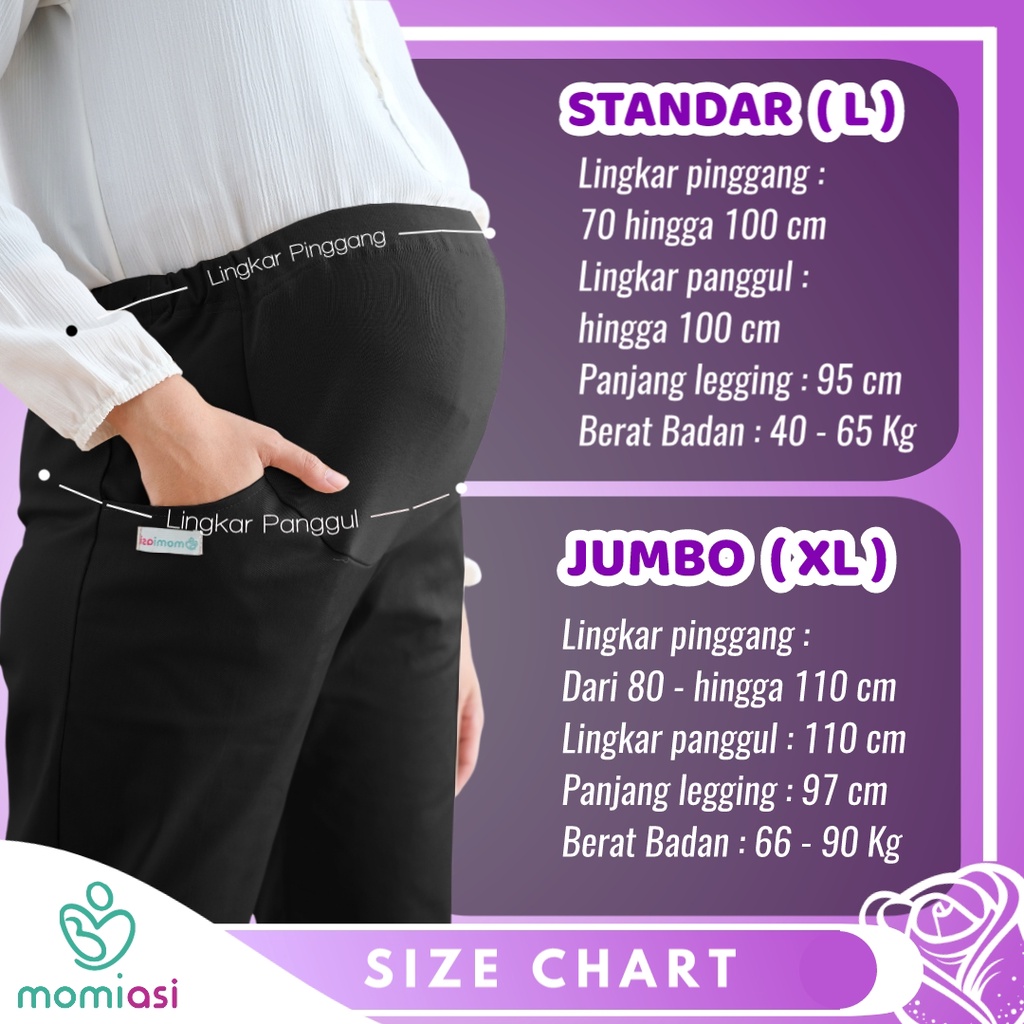 Momiasi - Celana Hamil Kerja Kantor Jumbo Wanita Maternity Pants Office Fashion Wanita Bumil Kekinian Premium