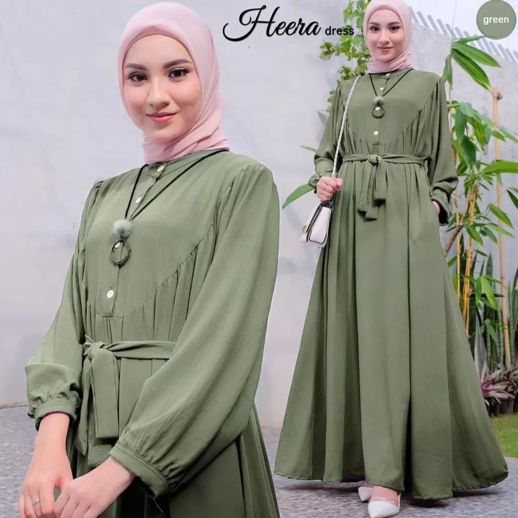 HEERA DRESS GAMIS WANITA BAHAN CRINGKLE AIRPLOW PREMIUM/ GAMIS WANITA TERBARU