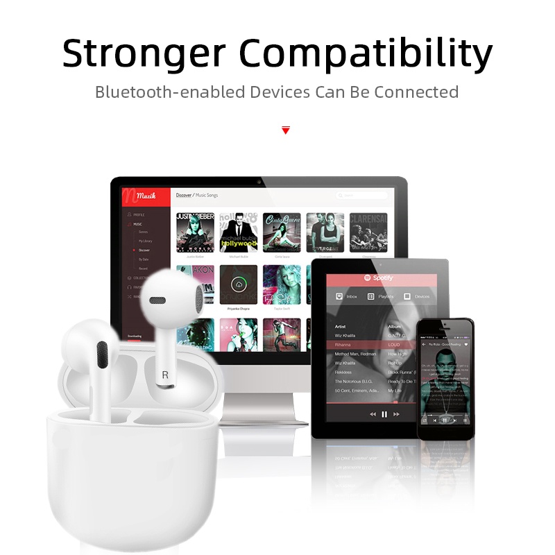 (COD) Pro6 TWS Bluetooth 5.1 Earphones whit microphone Wireless Bluetooth Headset In-ear Water Proof Earbud  Wireless Earphone HiFi Stereo Headset with Mic Headphone henset hedset