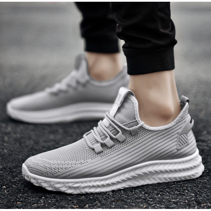 9.9 Super Big Sale! TW08-78 Sepatu Pria Import Olahraga Kasual Outdoor Fashion Running Shoes Sneakers-Grey