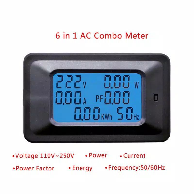 20/100A AC LCD Digital Panel Power Watt Meter Monitor Voltage Voltmeter