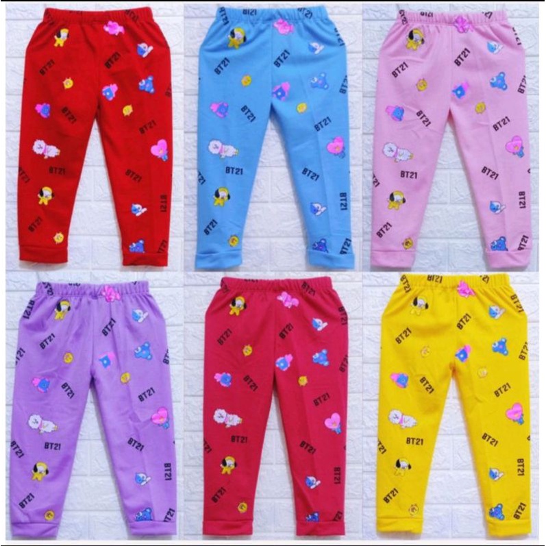 celana panjang anak perempuan gambar BTS 2-9 tahun