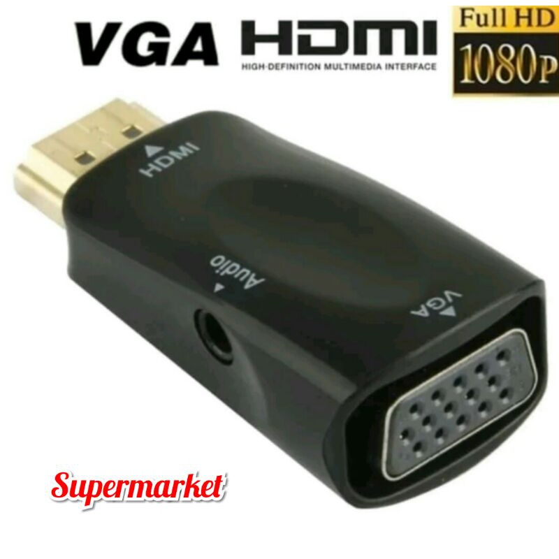 Converter HDMI to VGA With Port Audio - Full HD 1080p