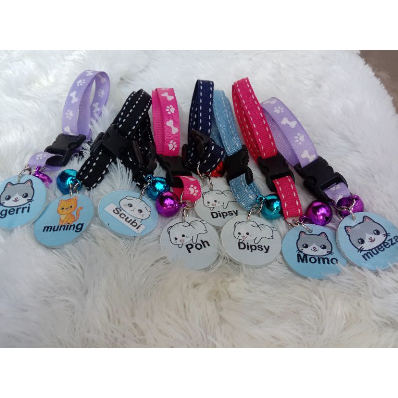 Kalung Kucing Nama Custom Lonceng Kelinci Anjing Lucu Akrilik