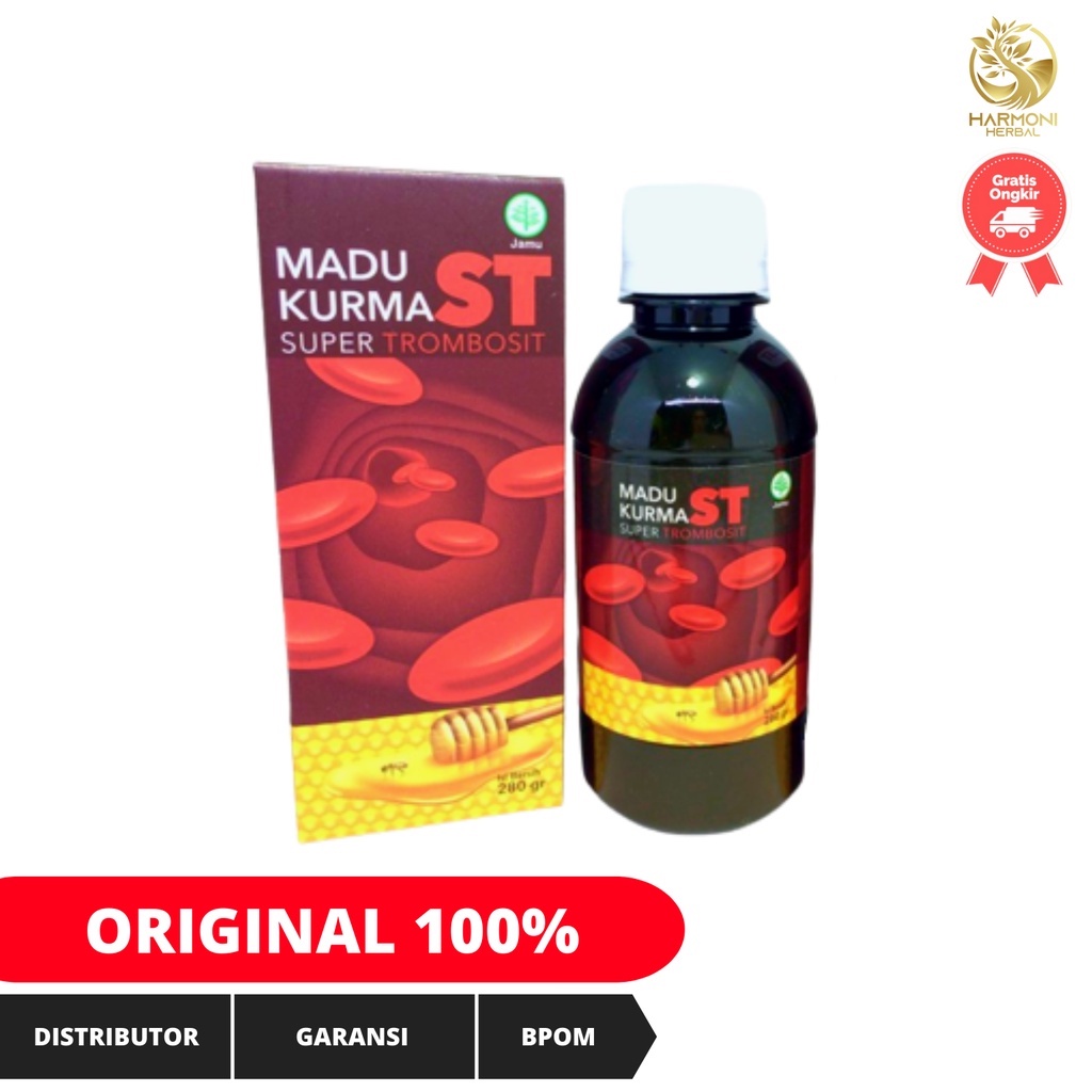 Madu Kurma Super Trombosit Plus Angkak - Herbal DBD, Tipes, Stroke, Anemia, Maag dan Lambung