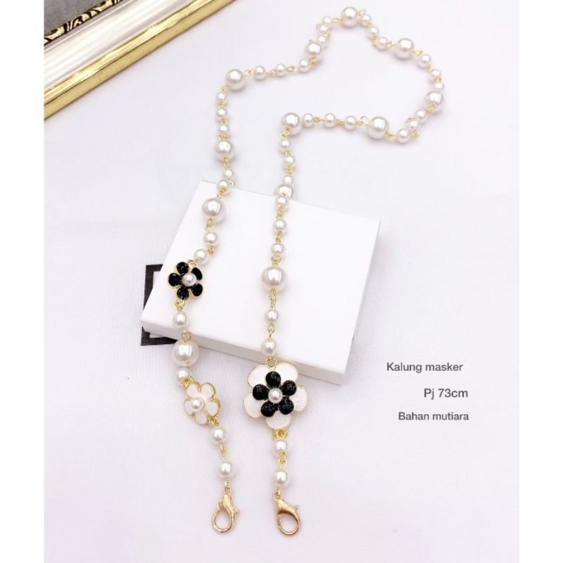 Kalung masker Fashion import Strap masker Premium Mutiara Pearl Rt918