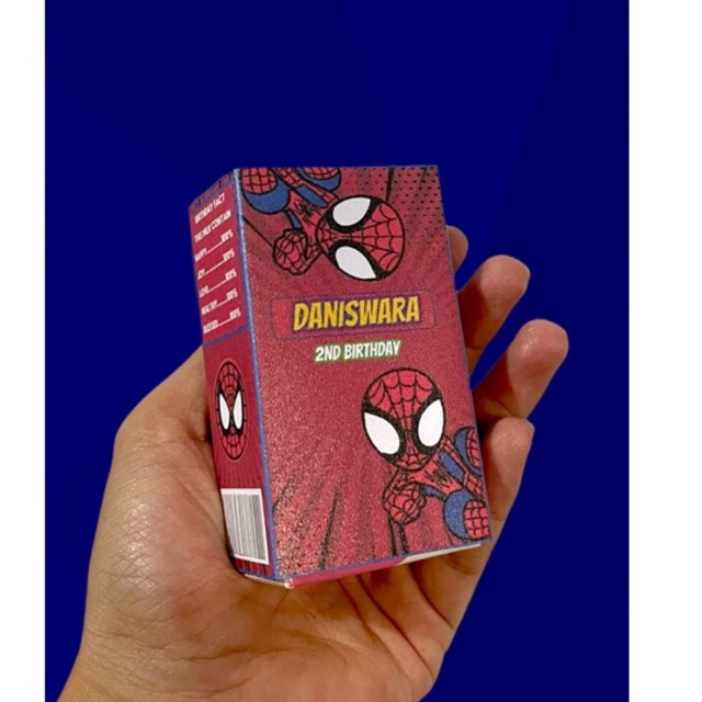 

Label Susu Kotak Ukuran 125 ml tema Spiderman