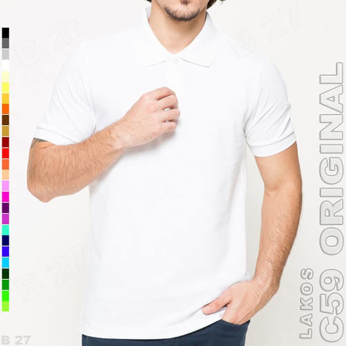 Laris C59 Original K1 Size XXL Kaos Polo Shirt Pria Lakos Polos