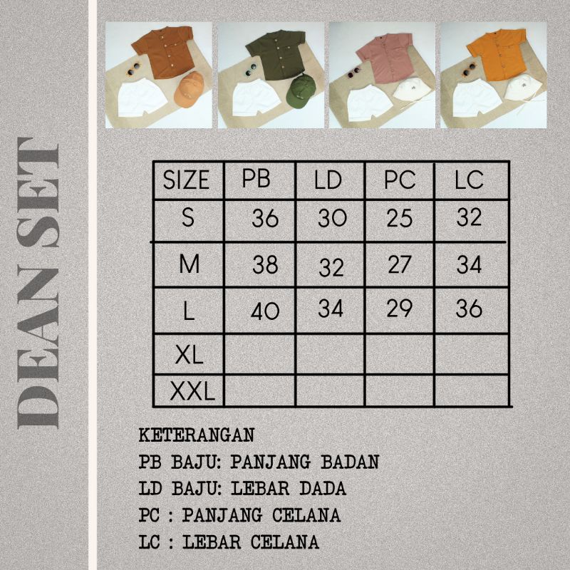 DEAN SET - Promo 10.10 Baju Anak Setelan Bayi Baby Kids Daily Ootd Cewek Cowok Perempuan Laki Lucu Murah 1-4 Thn