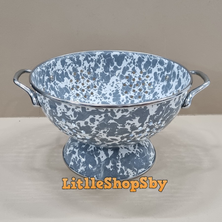 Sangku Bakul Enamel Tempat Nasi 22cm Gray Abu Abu Blirik Loreng