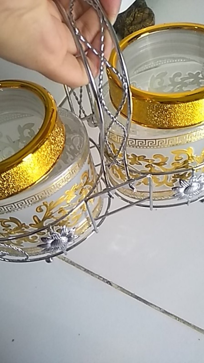 Toples Motif Set Isi 2 + Rak Stainless Bo-132