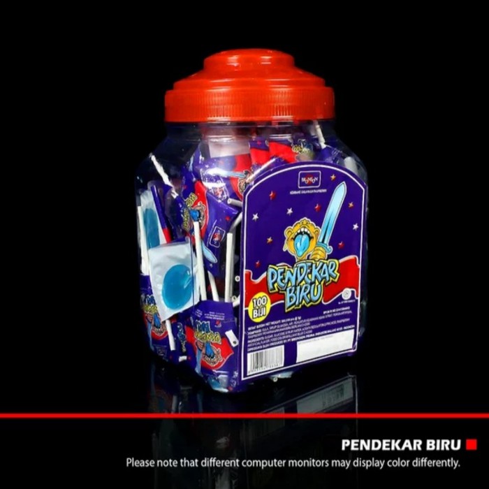 

Permen PENDEKAR BIRU FREE Toples isi 100pcs rasa RASPBERRY HHR1838