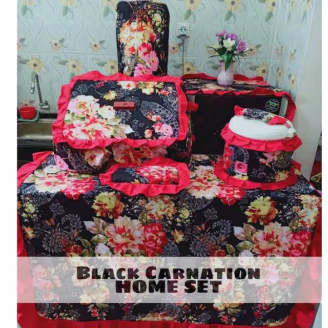 Terlaris!!! Homeset Kitchen Set Murah Motif Black Pink  Homemade
