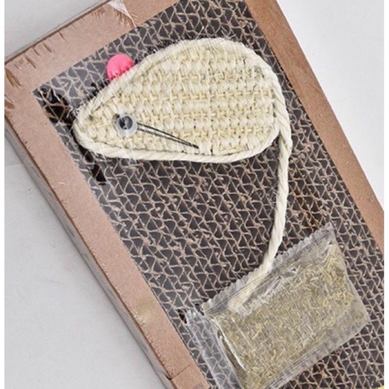 Mainan Kucing Papan Garukan Motif Tikus Scratcher Board Cat Cakaran Kitten Toy