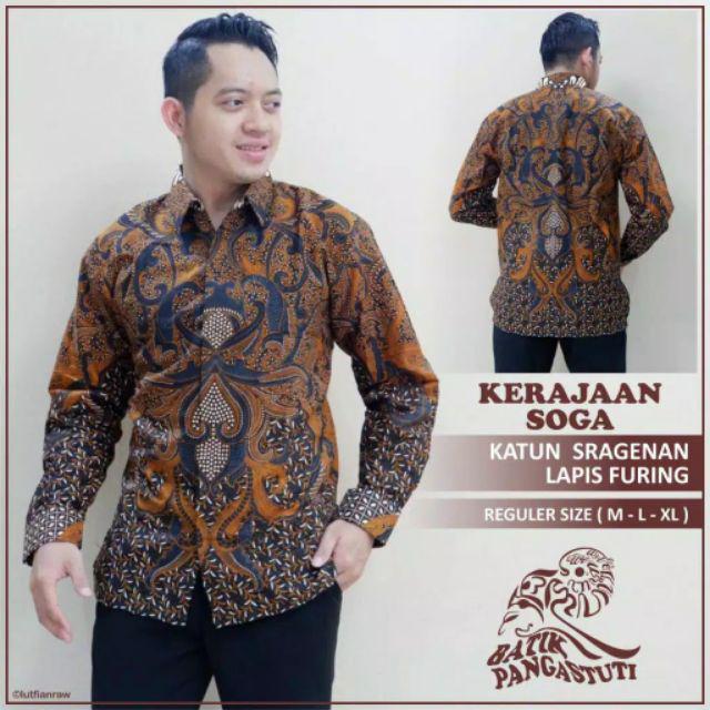 Kemeja Batik Pria Kerajaan Sogan Eksklusif Kerjaan Pria Lengan Panjang Modern Batik By Pangastuti