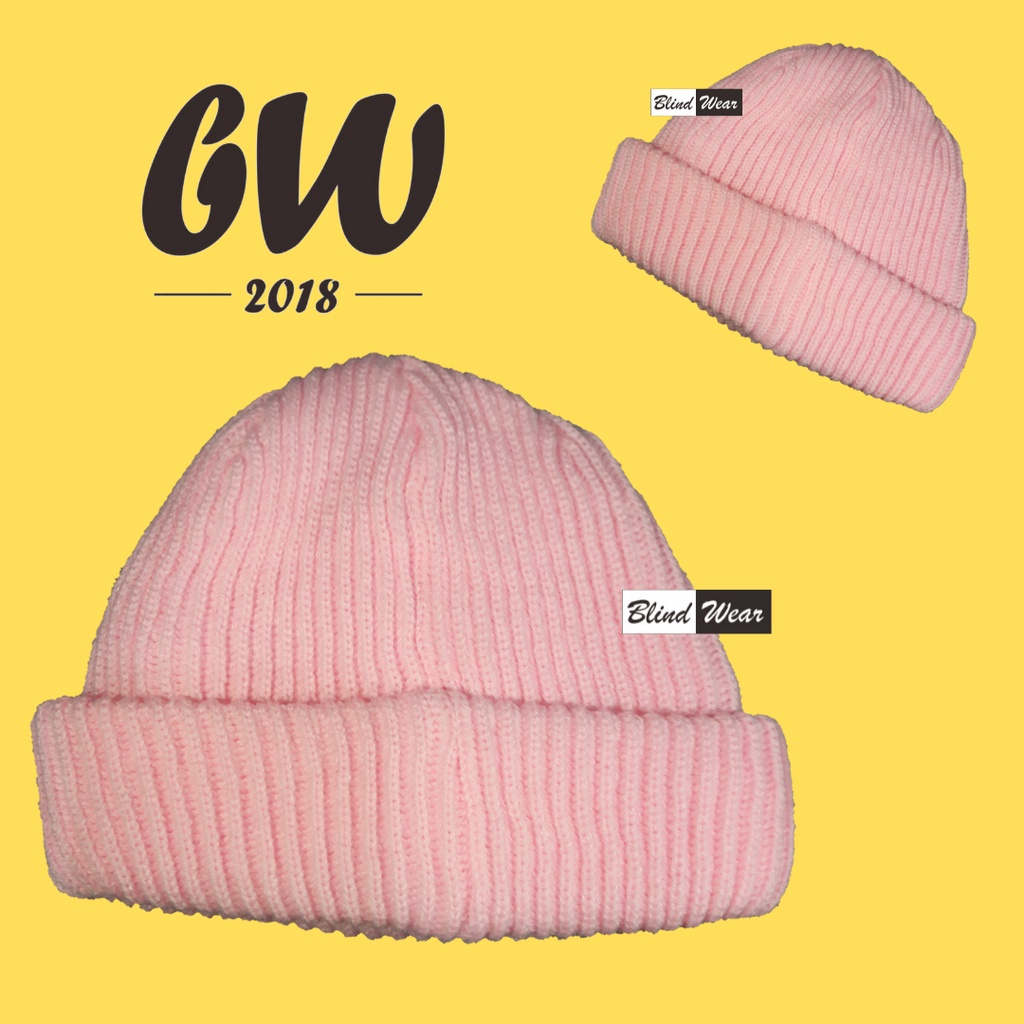 Beanie Hat Topi Kupluk Pria Polos Premium Double Rajut