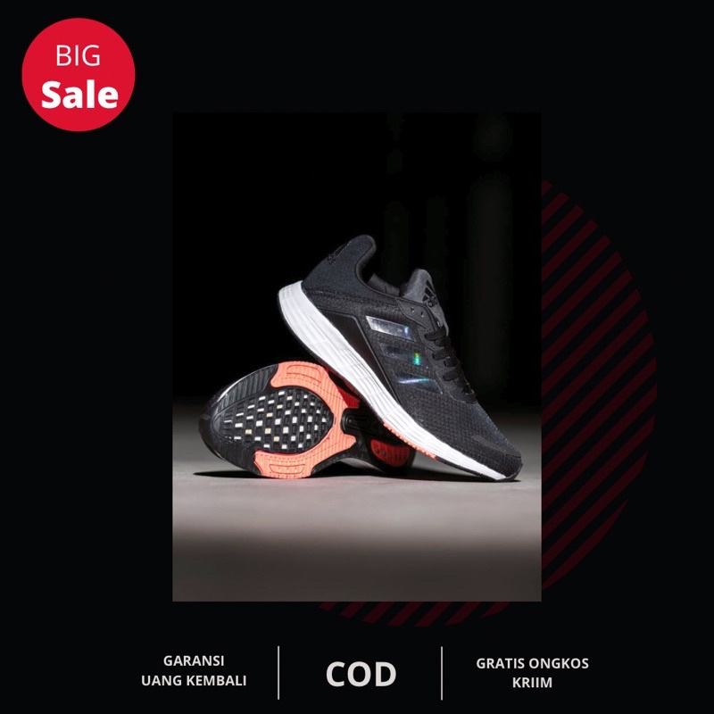 ADIDAS DURAMO SL BLACK STRIP BLACK SOLE ORANGE || SEPATU ADIDAS 100% ORIGINAL