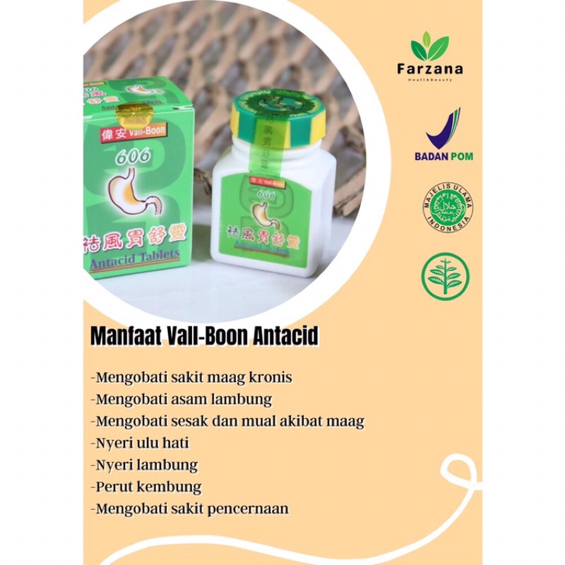 Antacid Tablets Vall Boon 606 100% Asli Original Obat Maag Ampuh