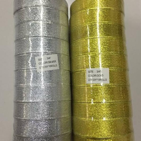 

New Pita Gold Gliter 3/4 inch (2 cm) / Pita Gliter Silver / Pita Gliter / Pita Gliter Emas Perak