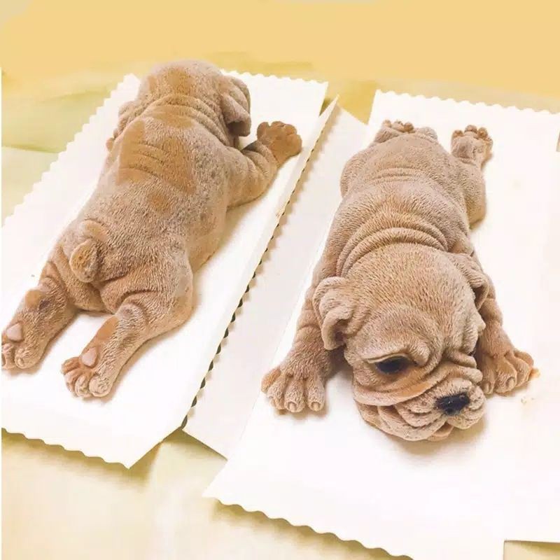 Cute Dog Silicone Mold Mousse Cake 3D Shar Pei Mould Ice Cream Pudding Chilling Tools