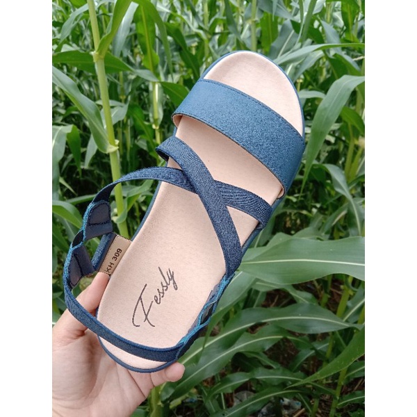 SANDAL WANITA TALI SILANG KULIT PREMIUM SIZE 36-40